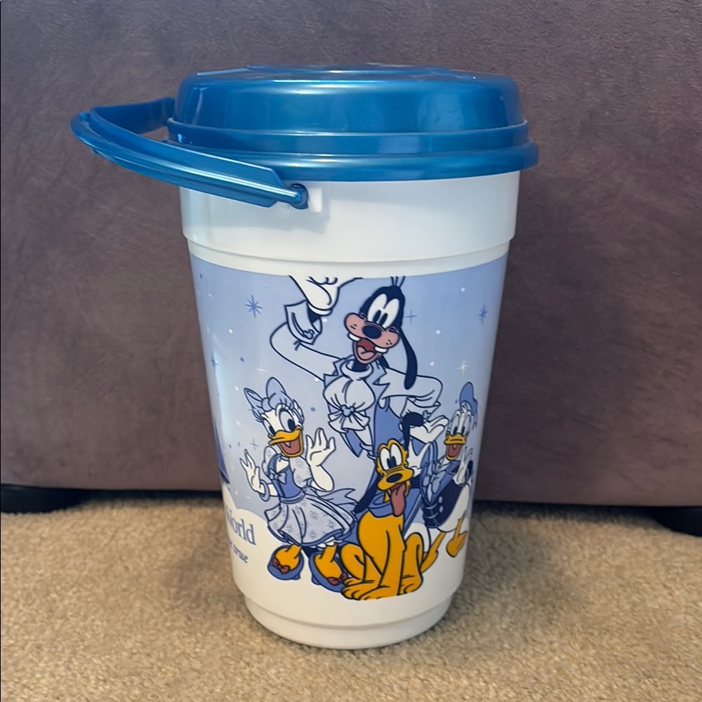 Walt Disney World 90’s Blue and White Popcorn Holder with Classic Characters